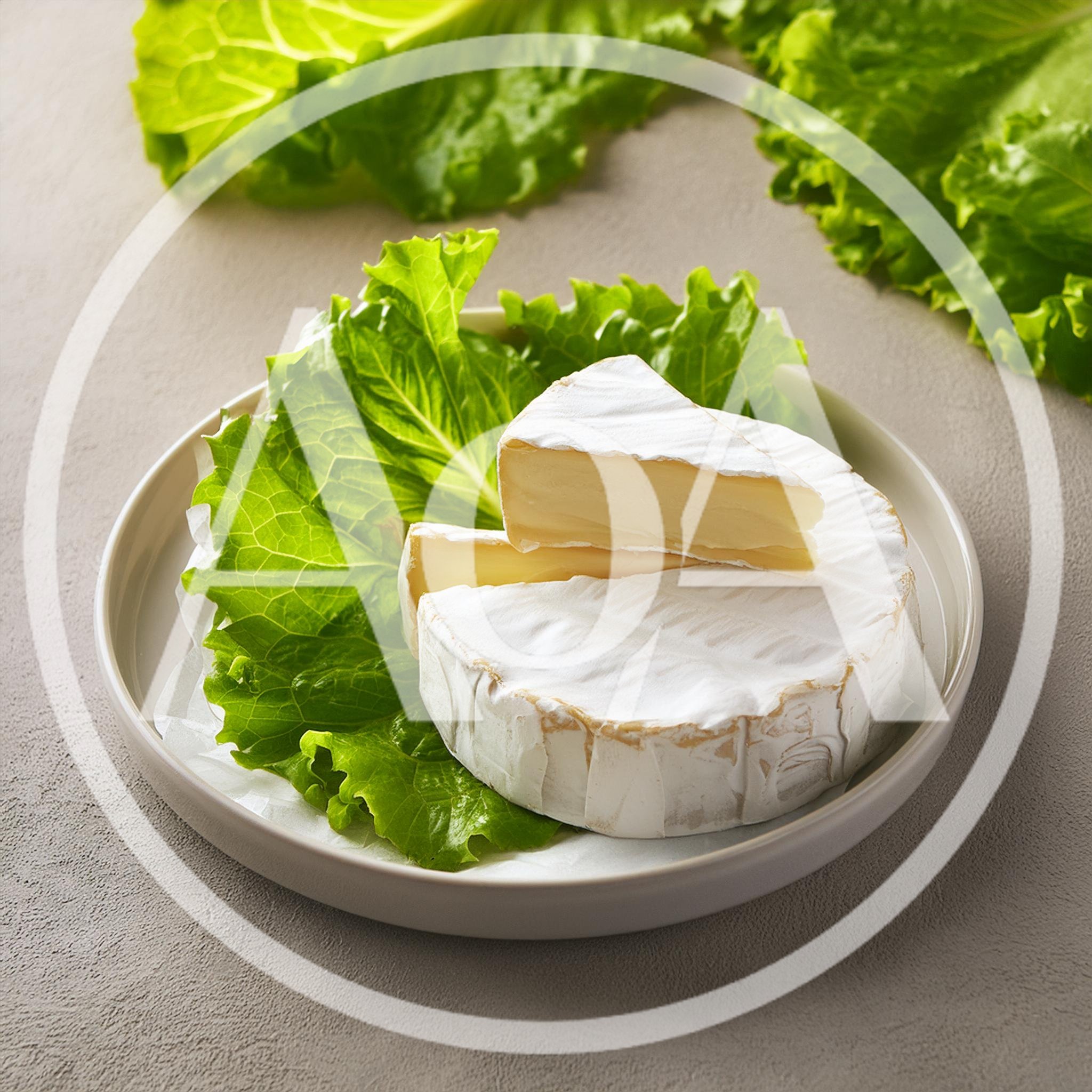 Wheel Of Brie Cheese With A Slice On A Plate