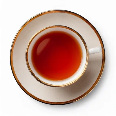 Top Down View Of A Tea Cup On Saucer
