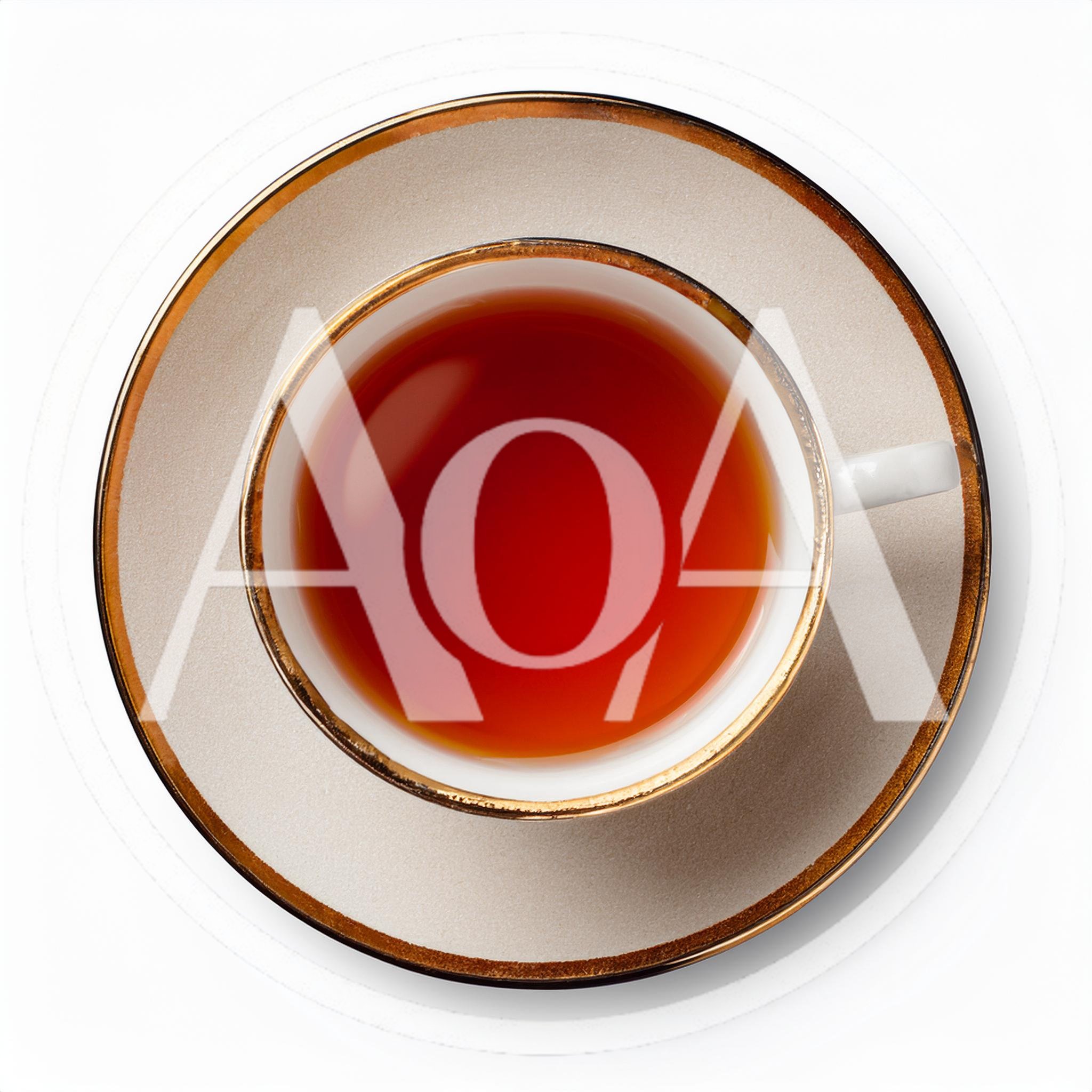 Top Down View Of A Tea Cup On Saucer