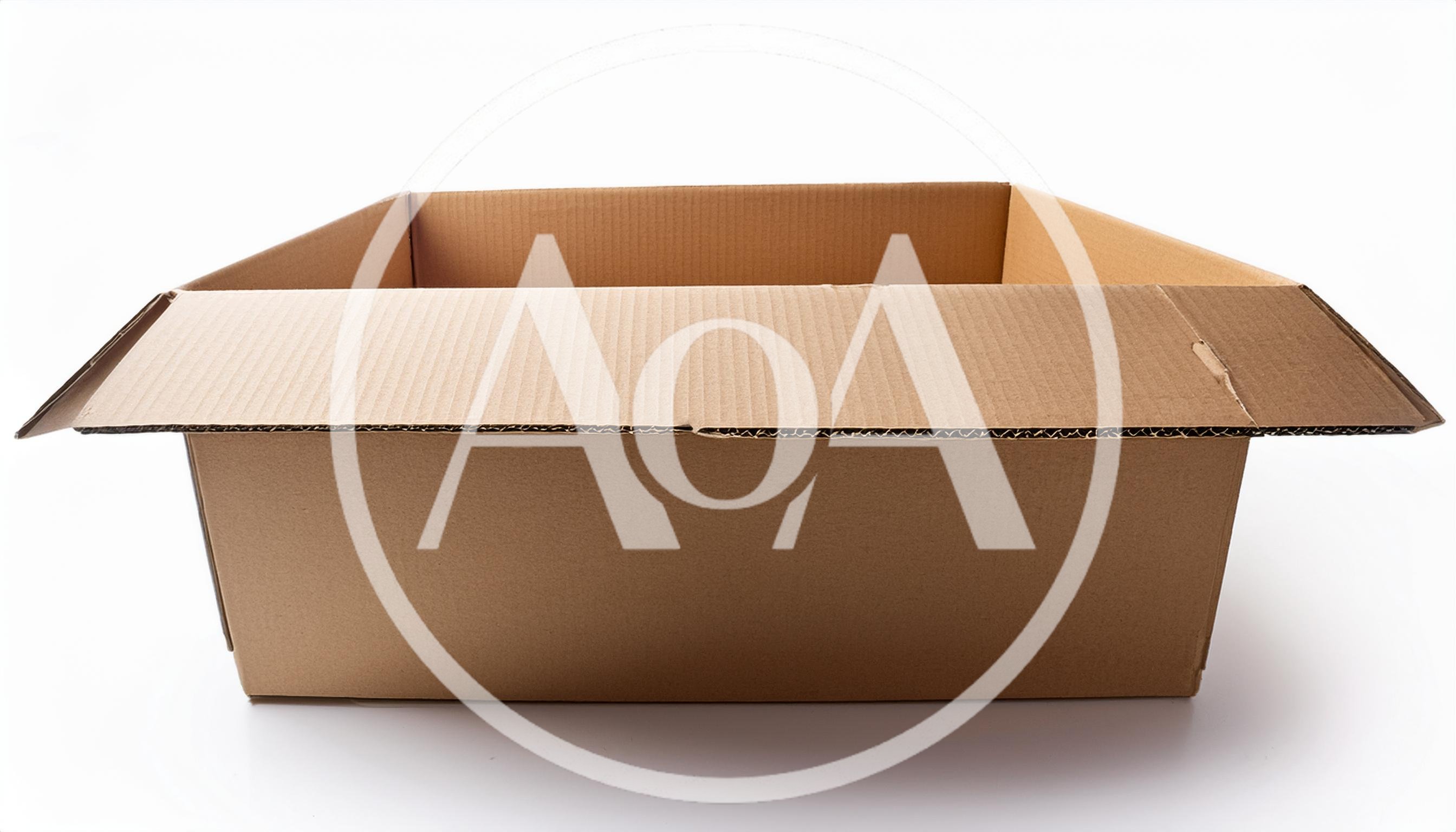 Open Empty Cardboard Box on White Background