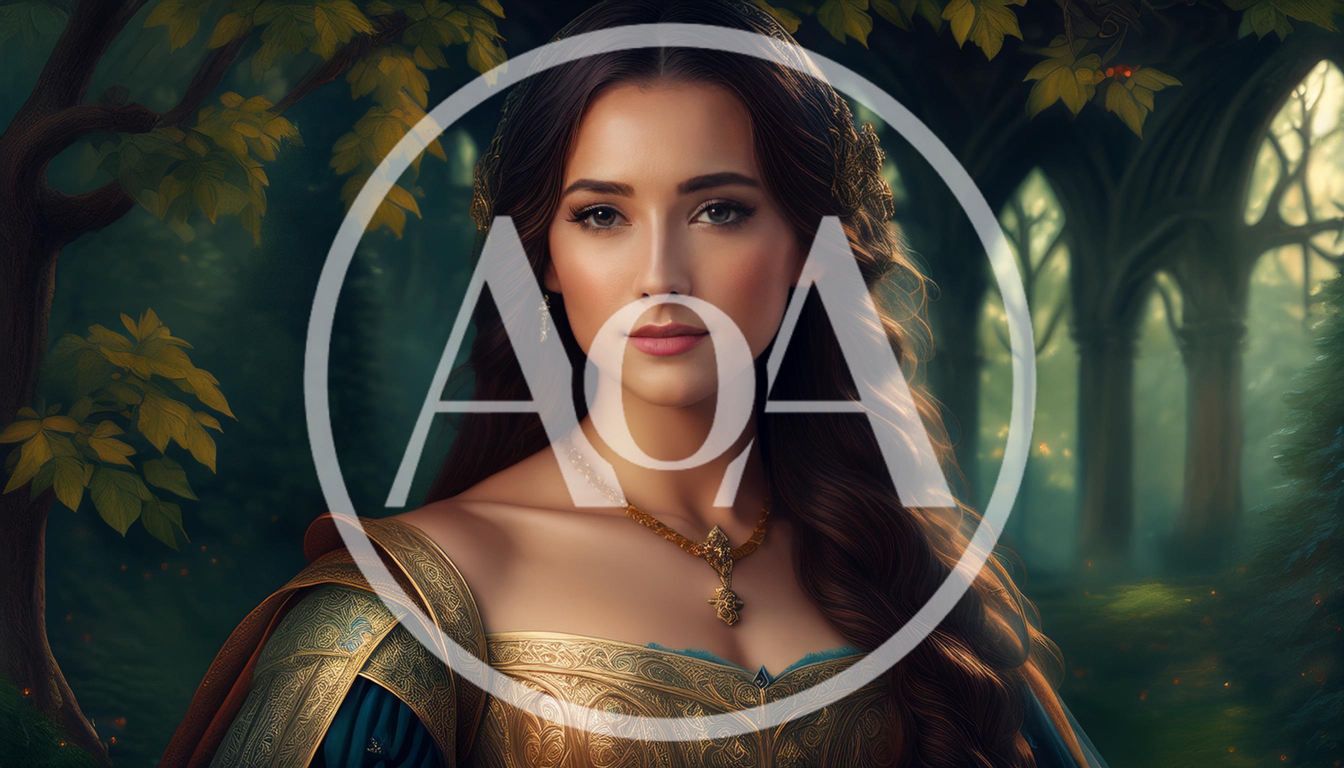 Portrait Of A Beautiful Noblewoman In Fantasy Forest