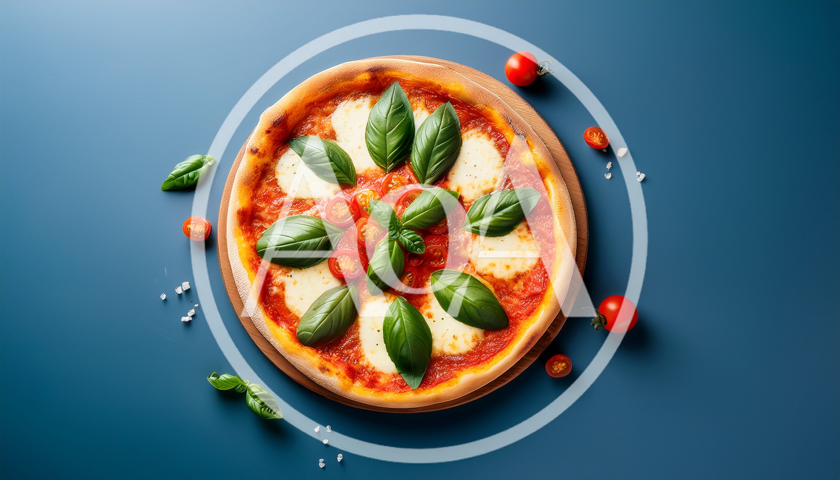 Margherita Pizza With Fresh Basil And Cherry Tomatoes