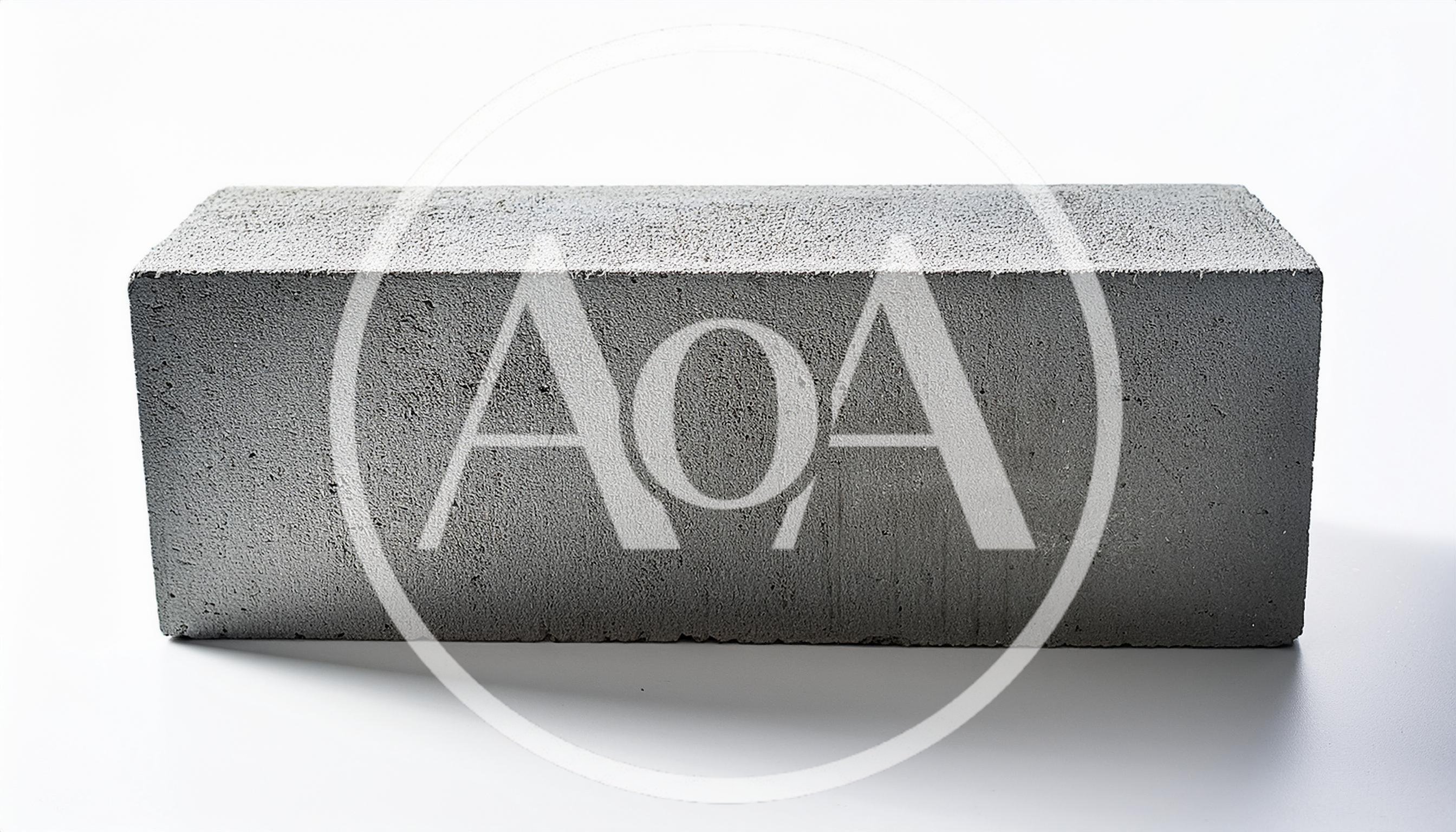 Single Grey Aerated Concrete Block On White Background