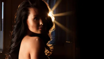 Portrait Of A Woman With Backlit Hair