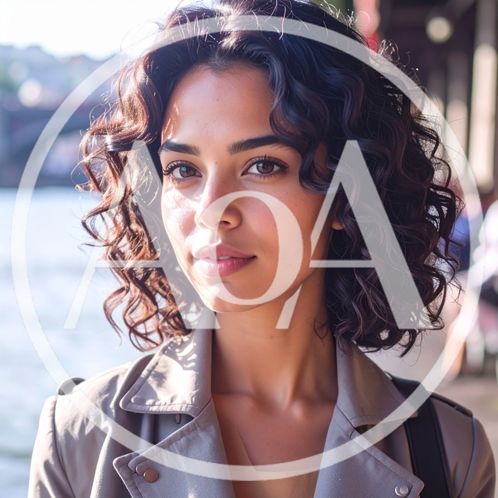 Portrait Of A Young Woman With Curly Hair