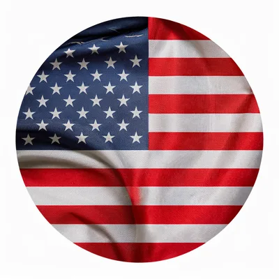 Circular American Flag With Fabric Texture