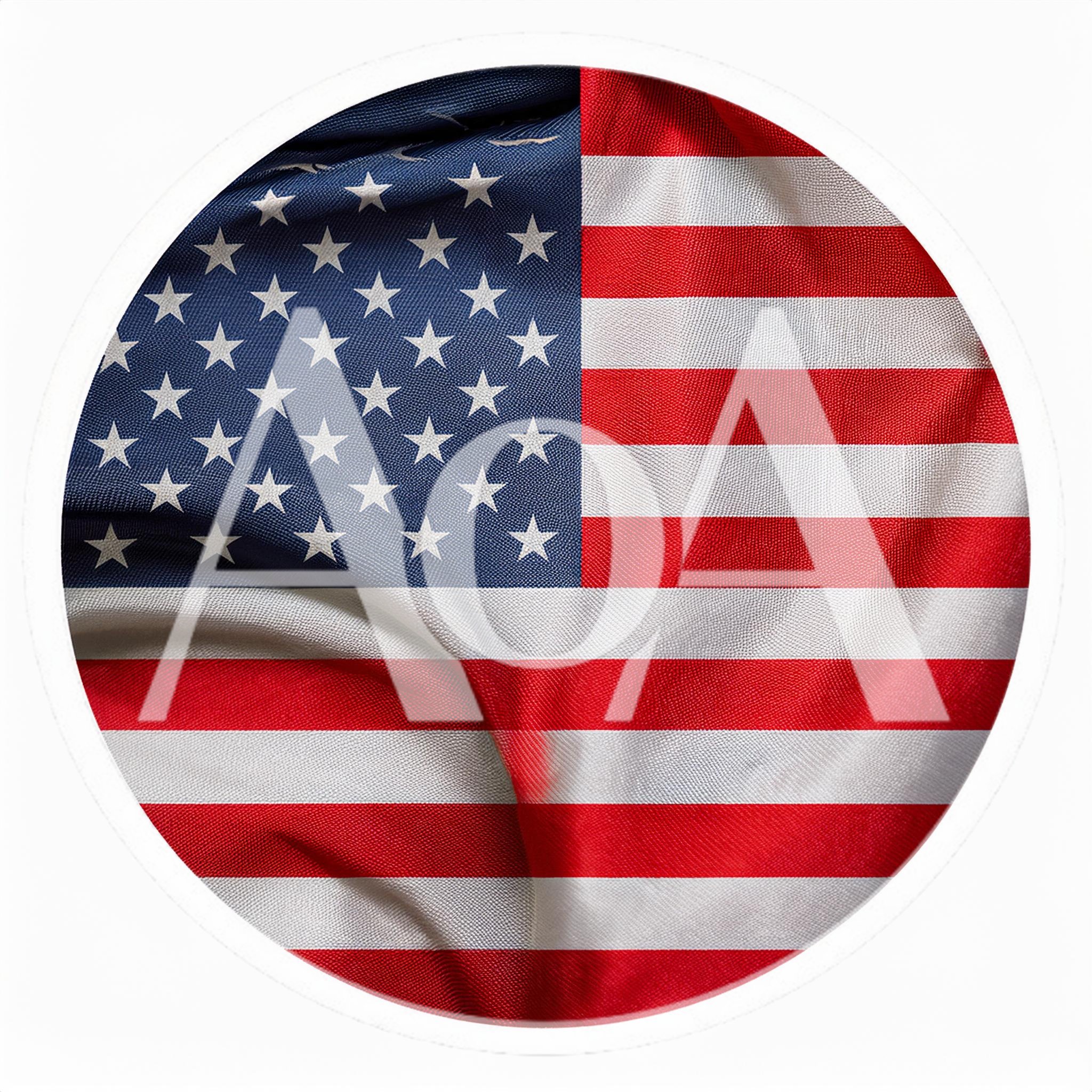 Circular American Flag With Fabric Texture