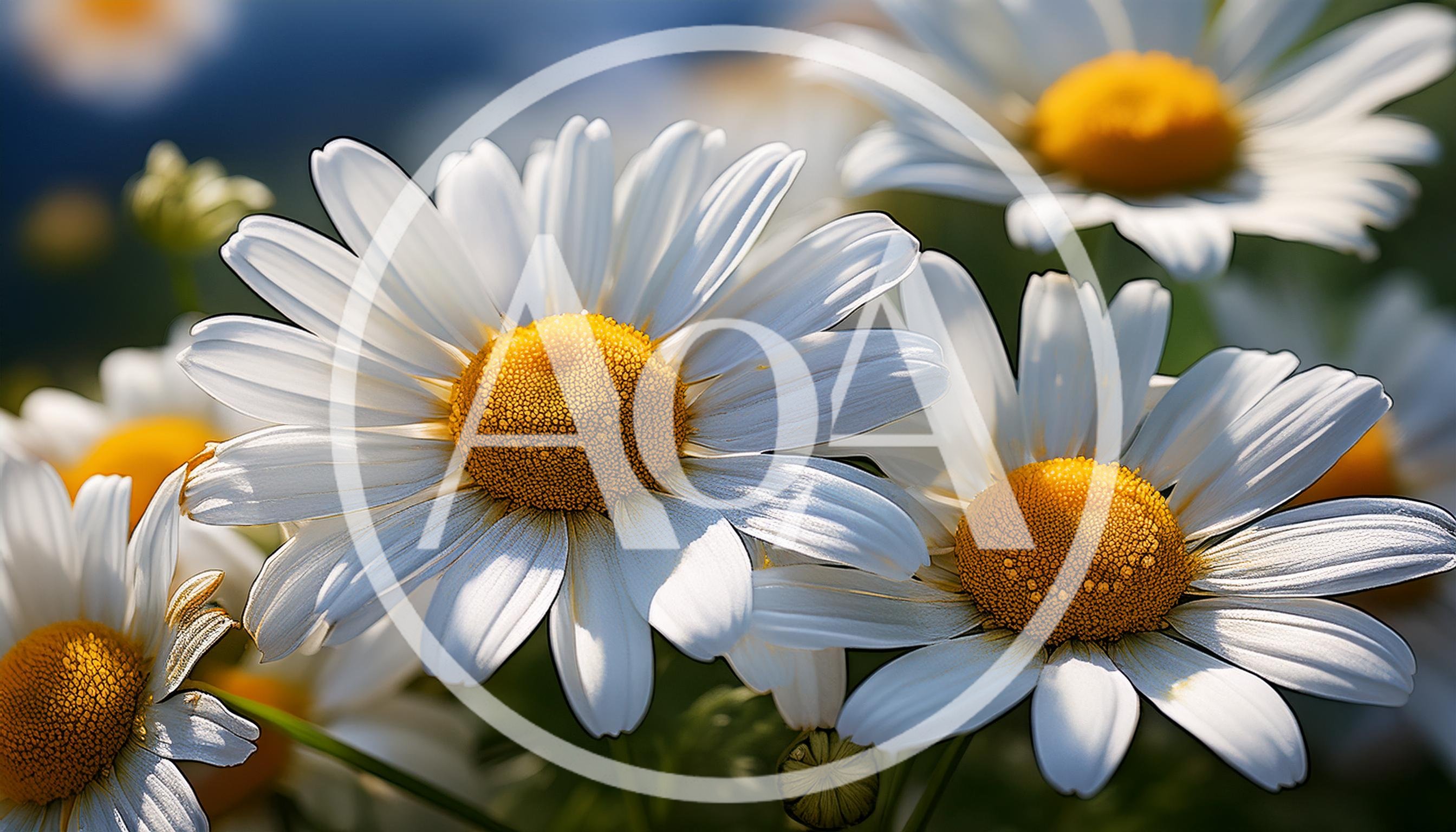 Close Up Of Vibrant White Daisy Flowers
