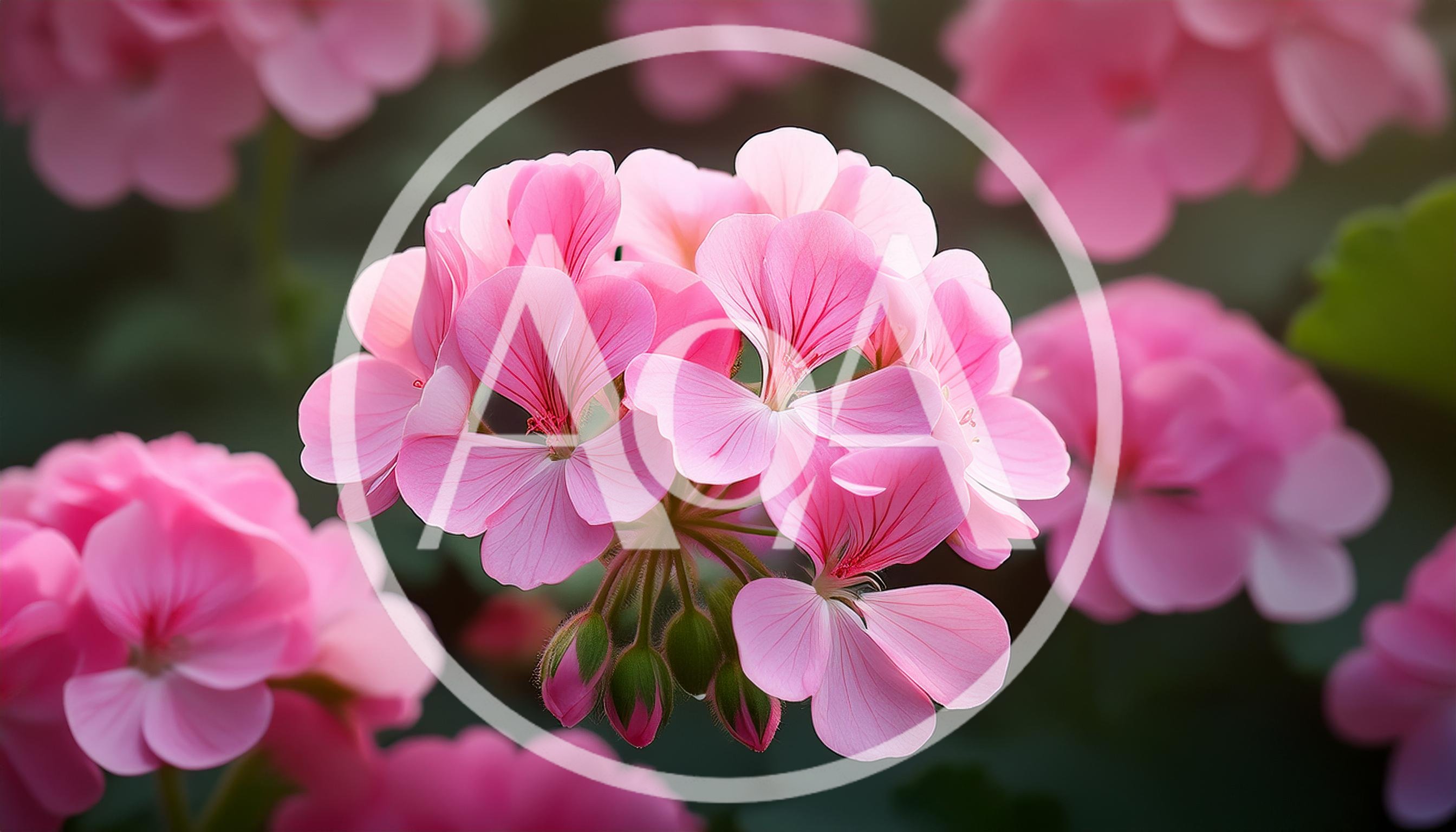 Vibrant Pink Geranium Flowers In Full Bloom