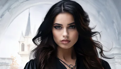 Portrait Of A Beautiful Woman With Dark Hair