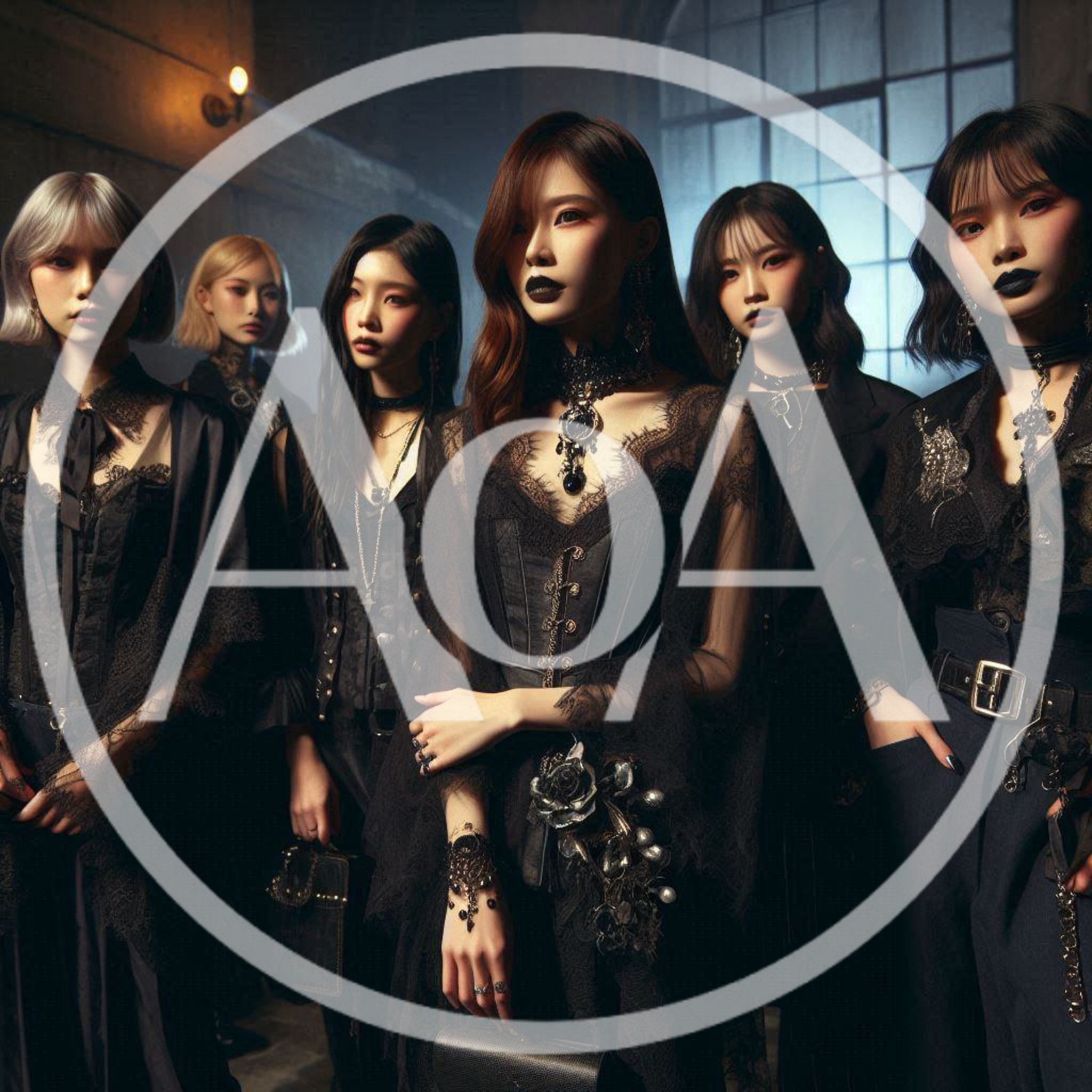 Group Of Young Women In Gothic Fashion Attire