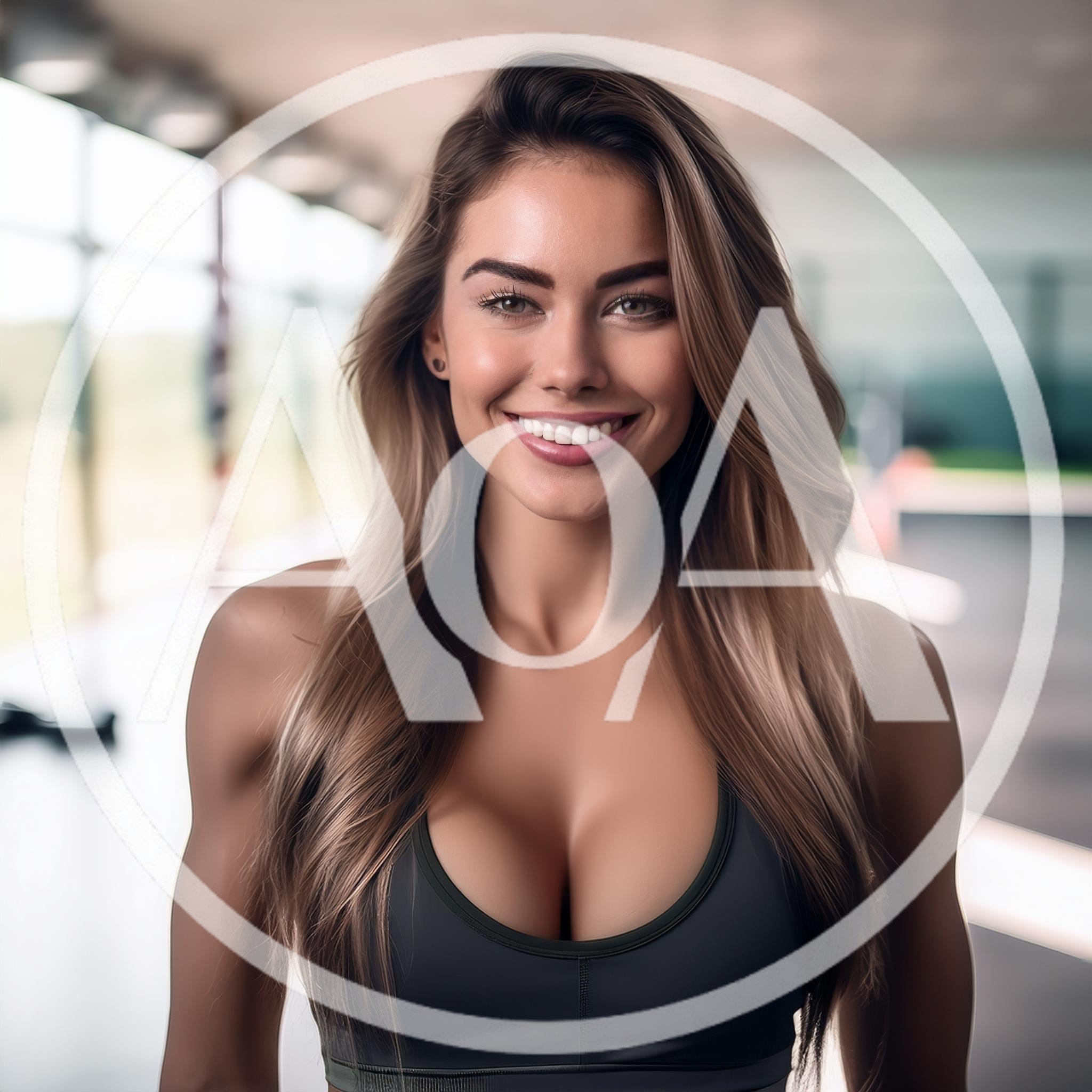 Portrait Of A Fit Woman Smiling In A Gym