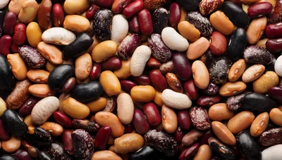 Assorted Dried Beans and Legumes Background