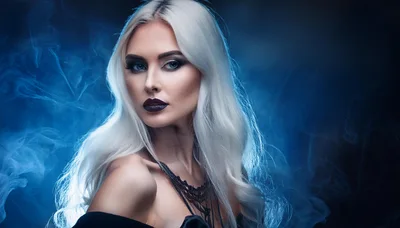 Portrait Of A Woman With Platinum Blonde Hair