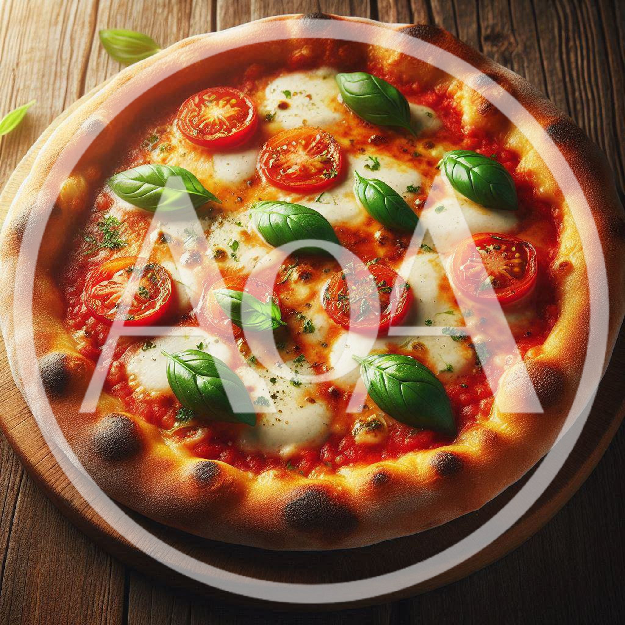 Fresh Margherita Pizza On A Wooden Board