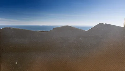Broken Window View Of The Ocean Horizon
