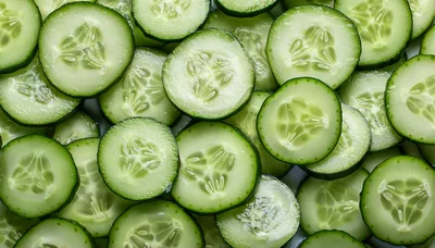 Fresh Sliced Cucumber Rounds Background