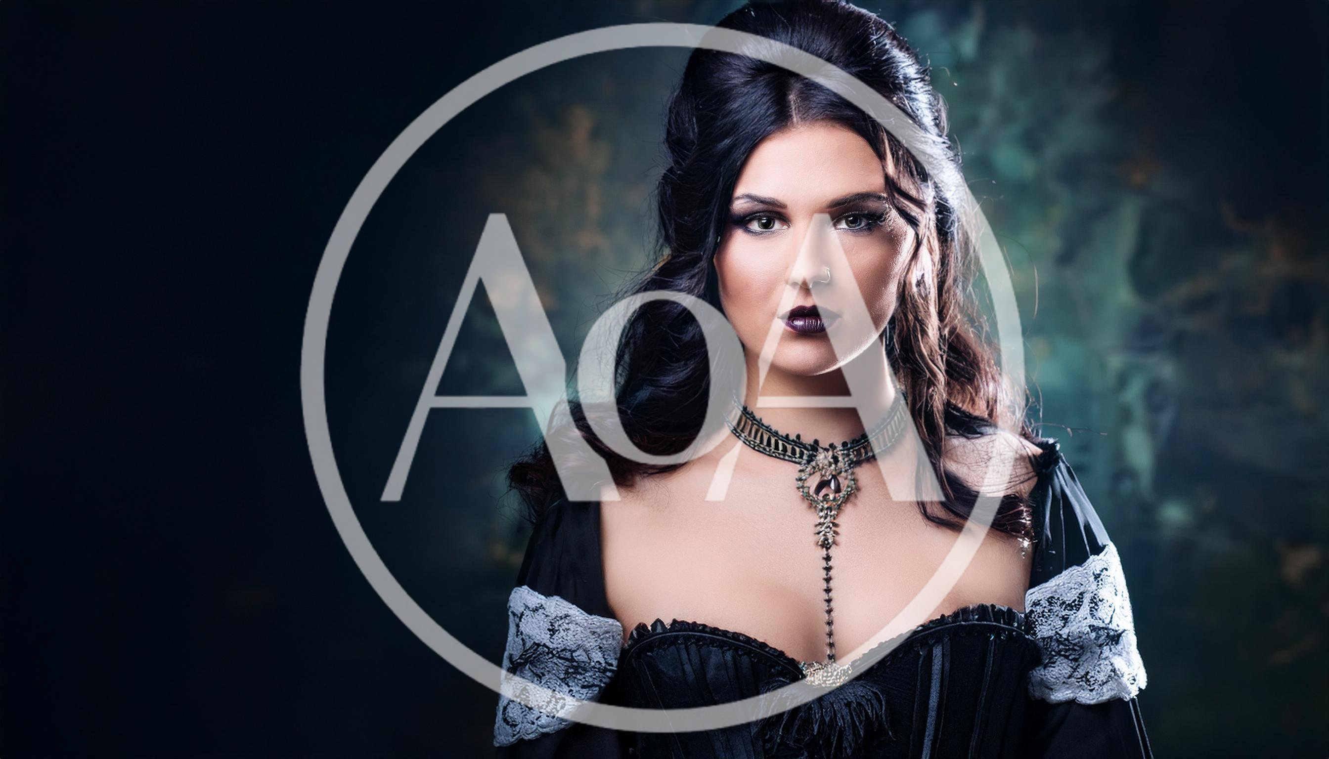 Gothic Woman With Dark Makeup And Victorian Corset