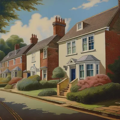 Row Of Traditional English Suburban Houses