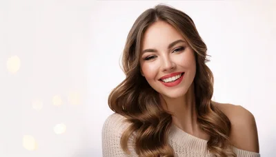 Smiling Young Woman With Wavy Hair