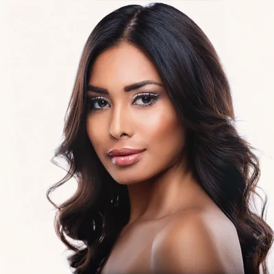 Portrait Of A Beautiful Woman With Long Wavy Hair
