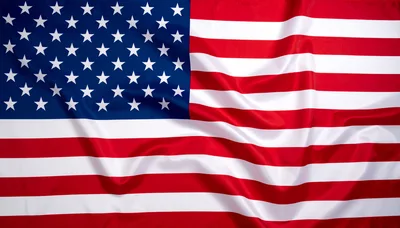 Waving American Flag With Soft Fabric Texture