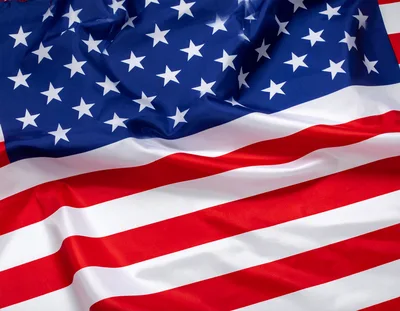 Waving American Flag Fabric Background