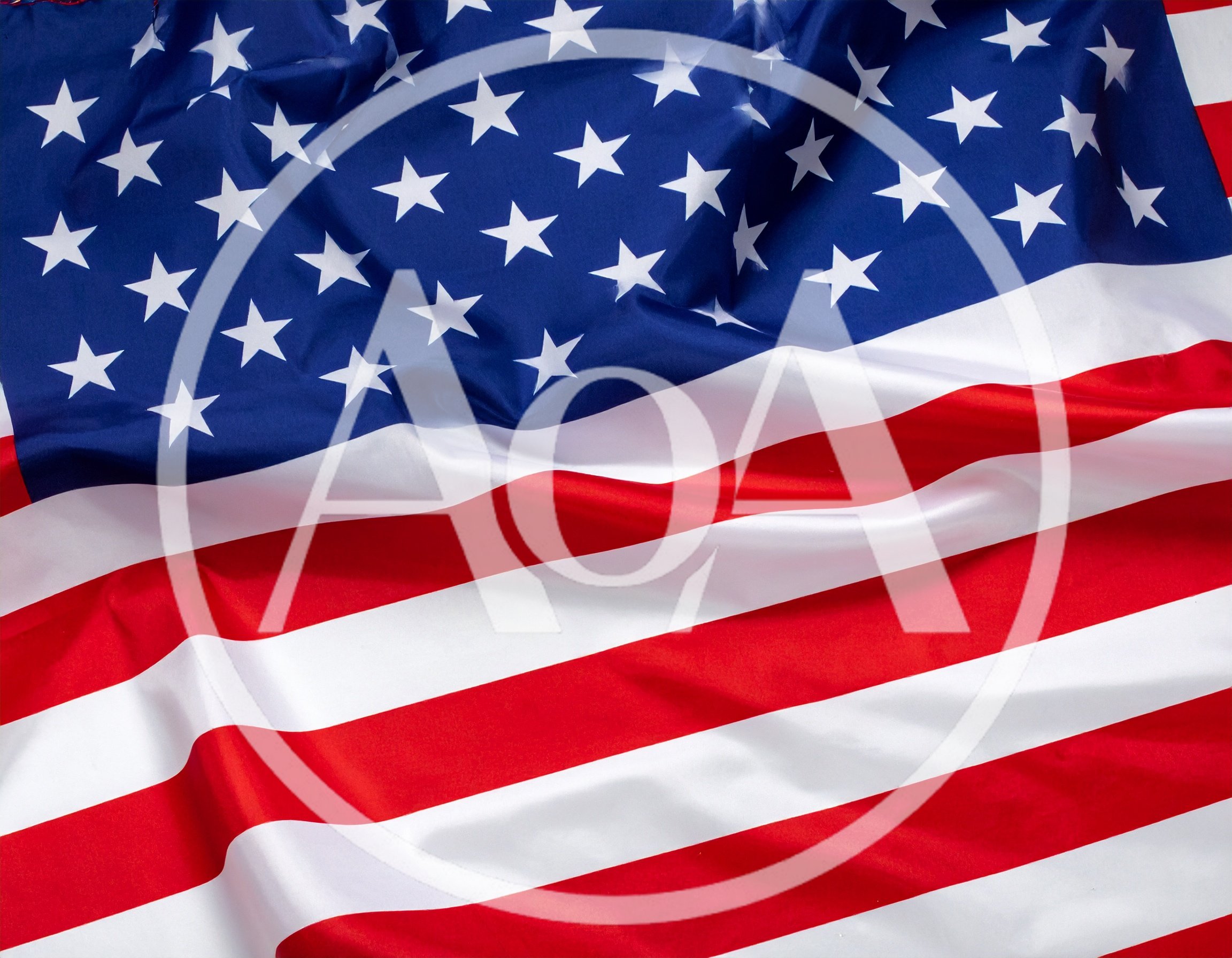 Waving American Flag Fabric Background
