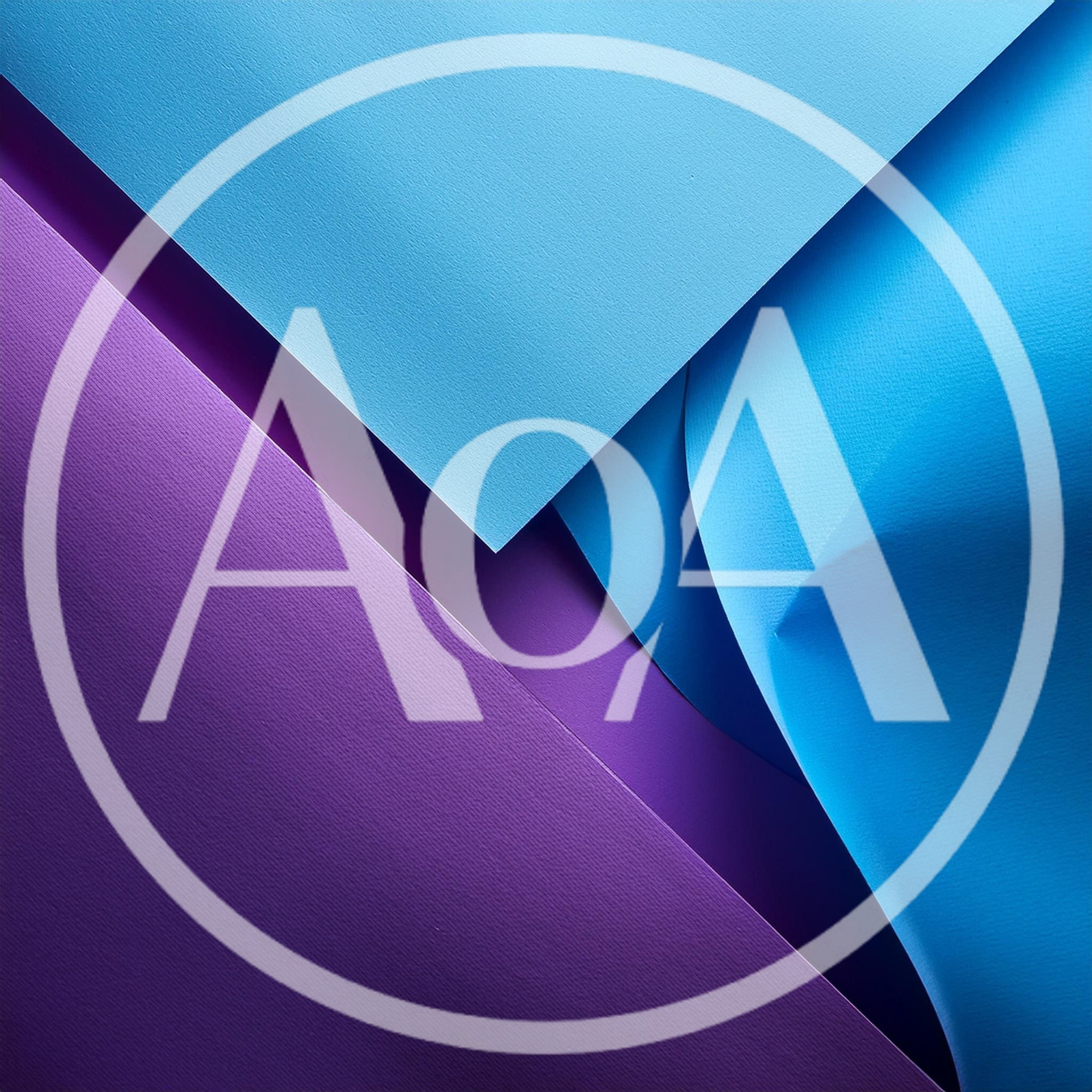 Abstract Geometric Composition Of Blue And Purple Paper