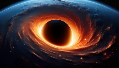 Supermassive Black Hole With Glowing Accretion Disk