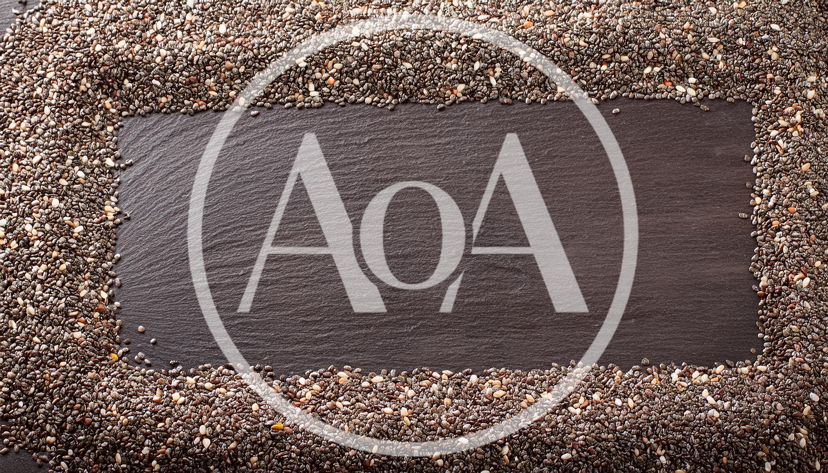 Chia Seeds Border Frame On Dark Slate Background