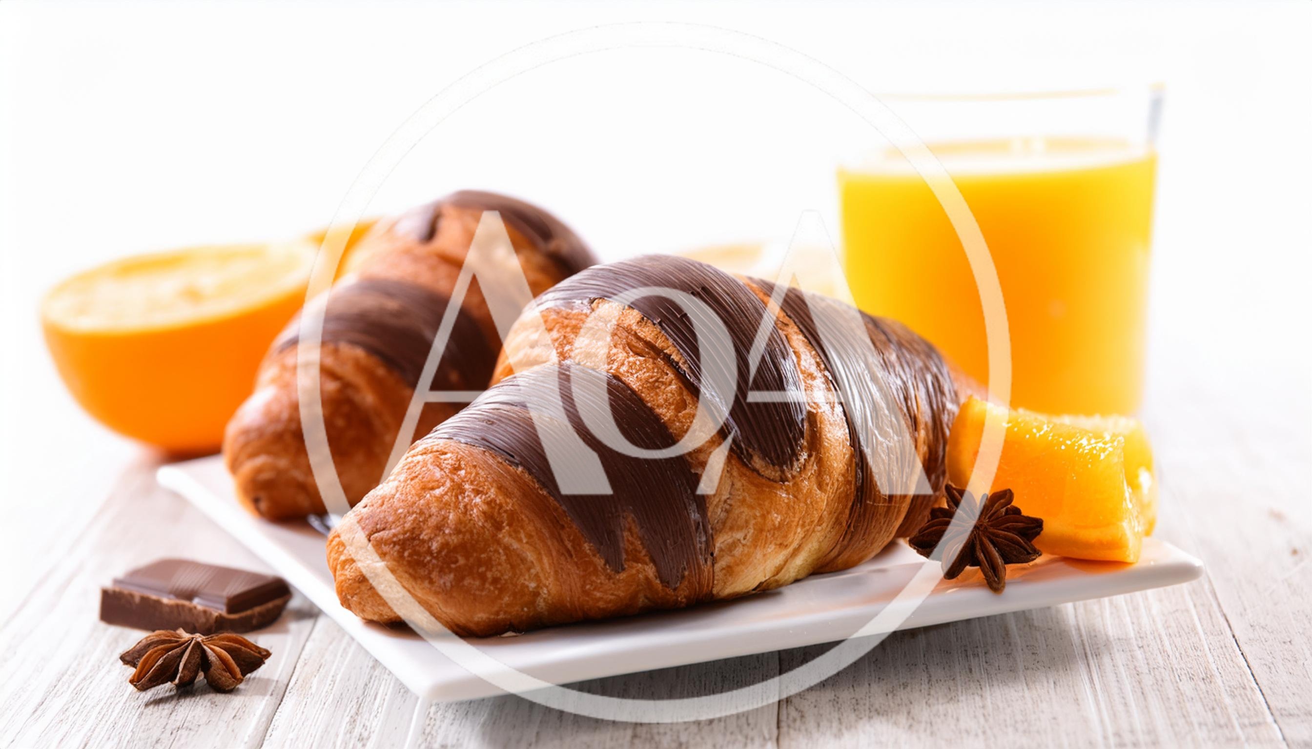 Chocolate Drizzled Croissants With Orange Juice And Spices