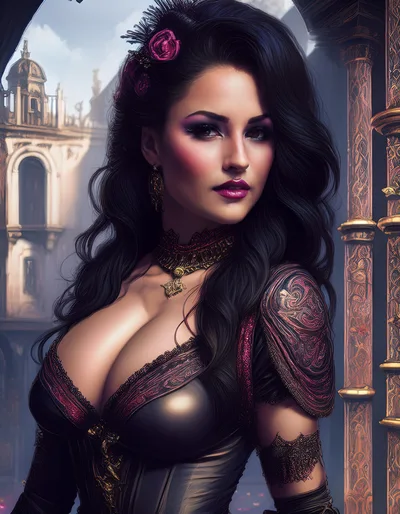 Portrait Of A Beautiful Woman In Gothic Fantasy Attire