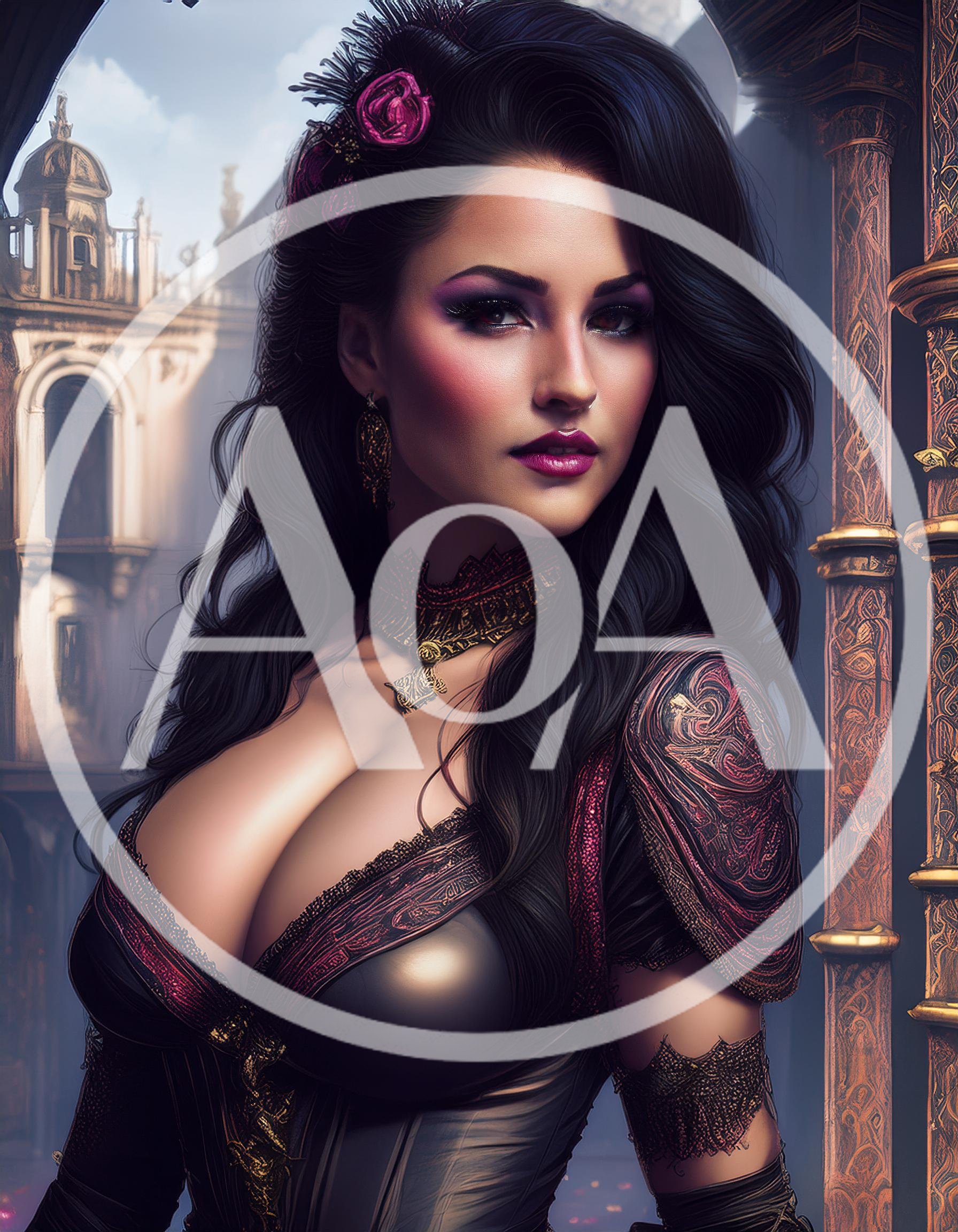 Portrait Of A Beautiful Woman In Gothic Fantasy Attire