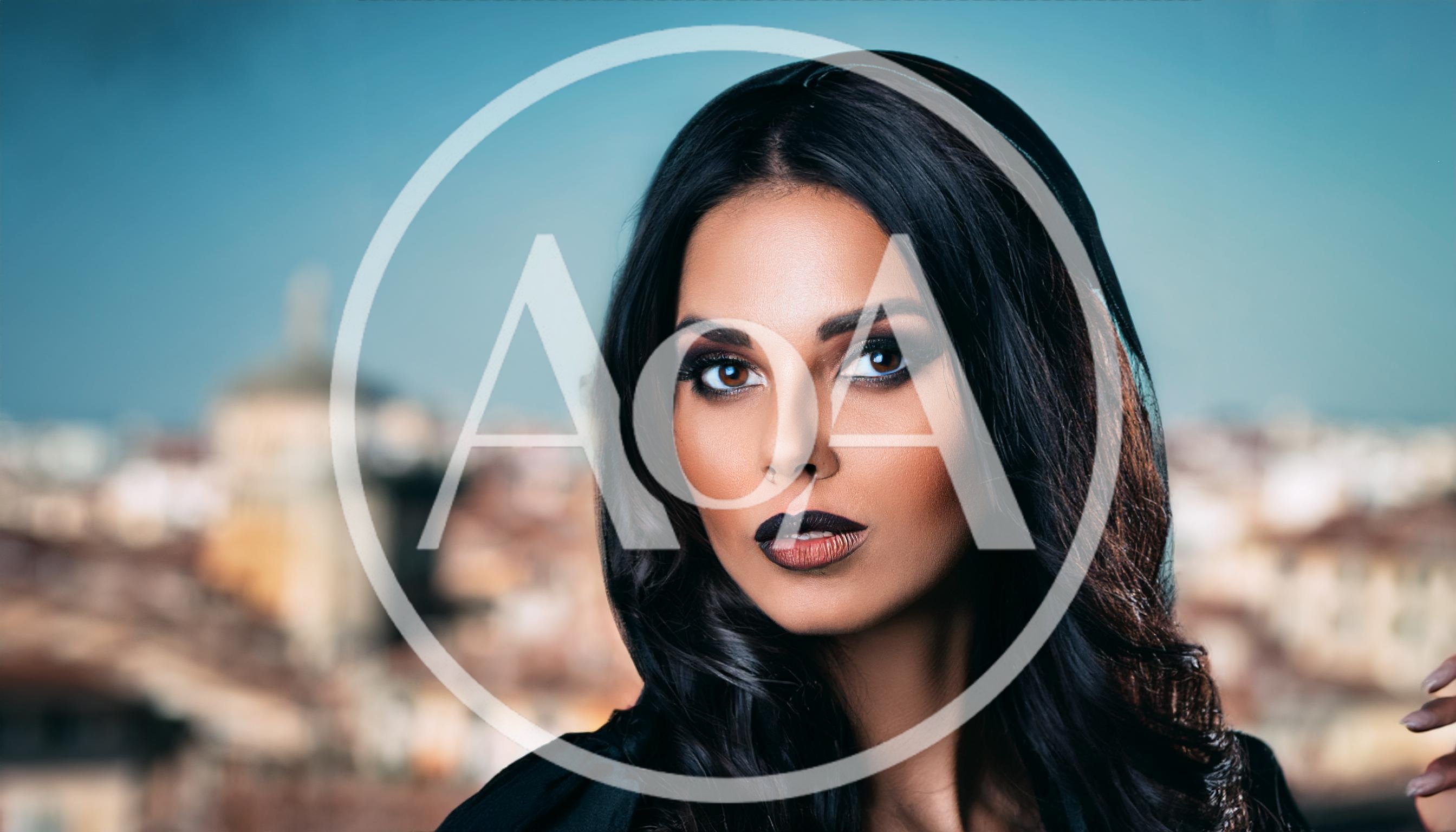 Portrait Of A Beautiful Woman With Dark Makeup