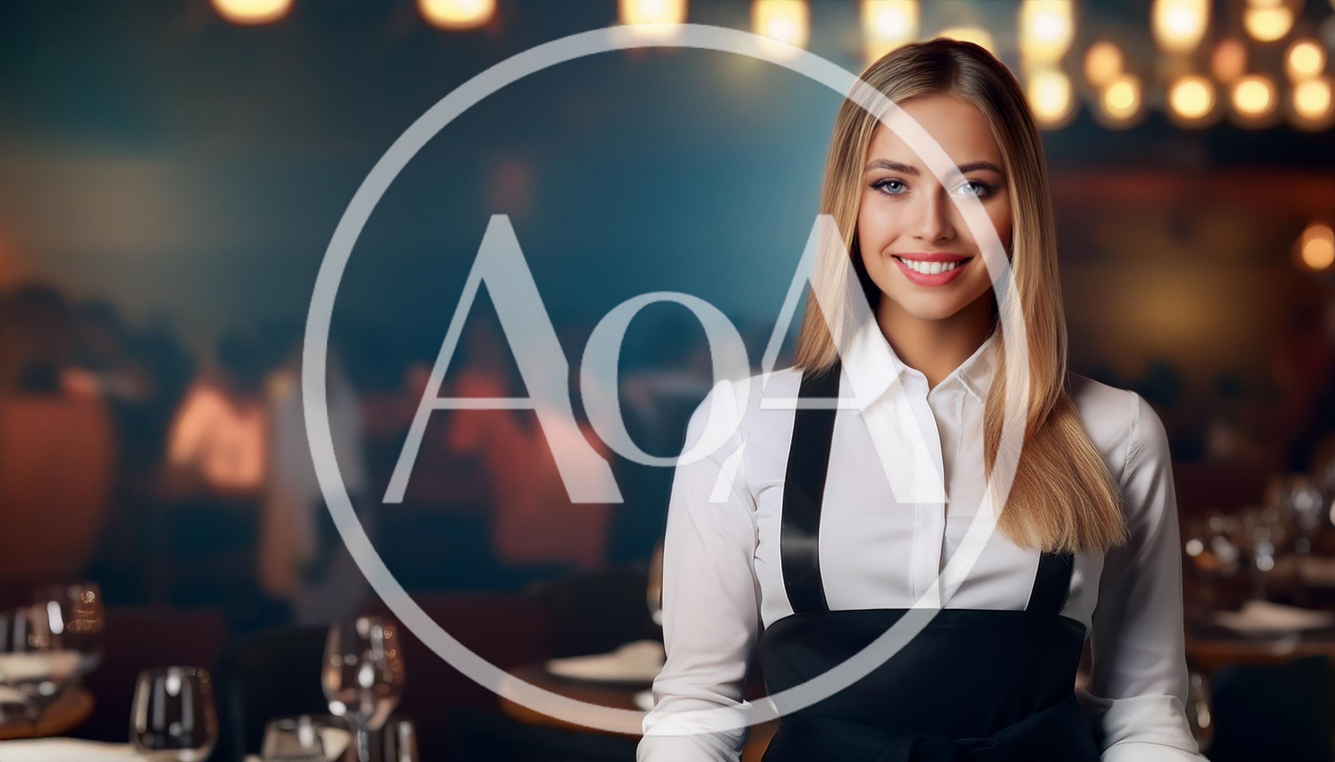 Smiling Waitress Standing In A Restaurant