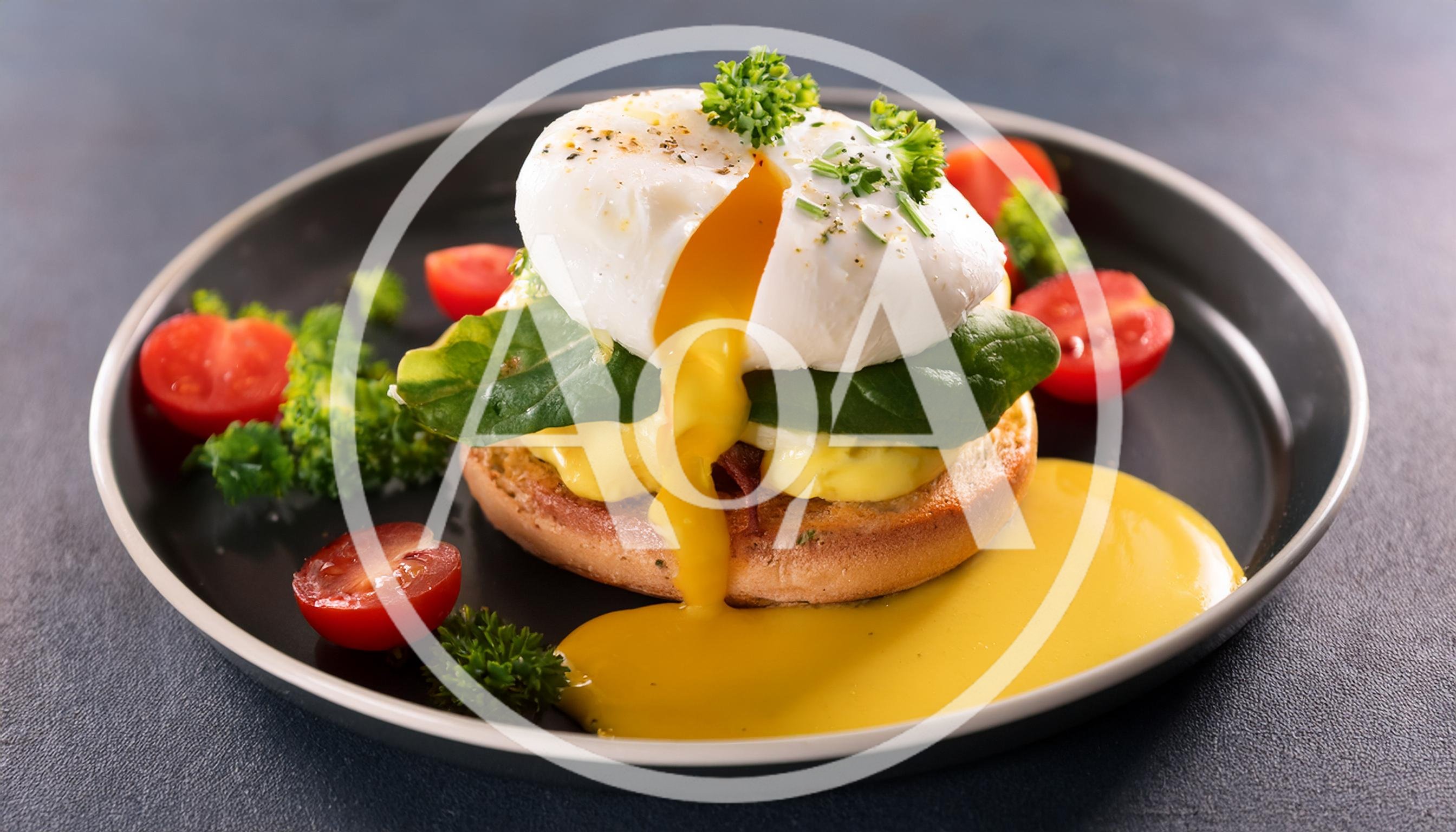 Poached Egg Benedict With Hollandaise Sauce On Toast
