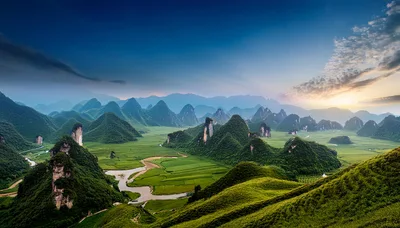 Karst Mountain Landscape In Guilin China
