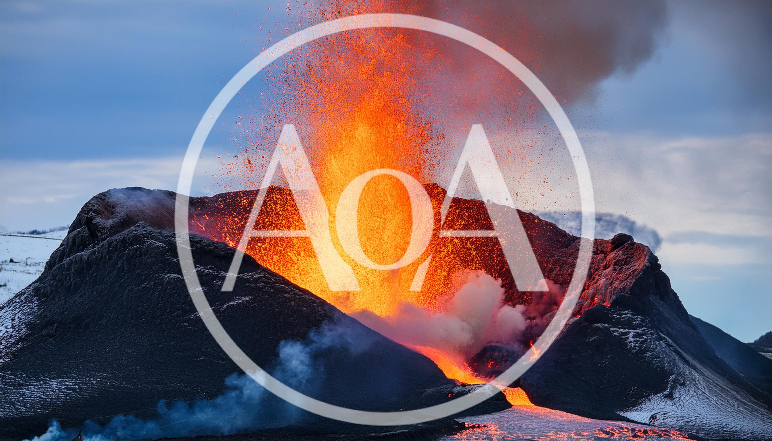 Volcanic Eruption With Lava Fountains And Ash Plume