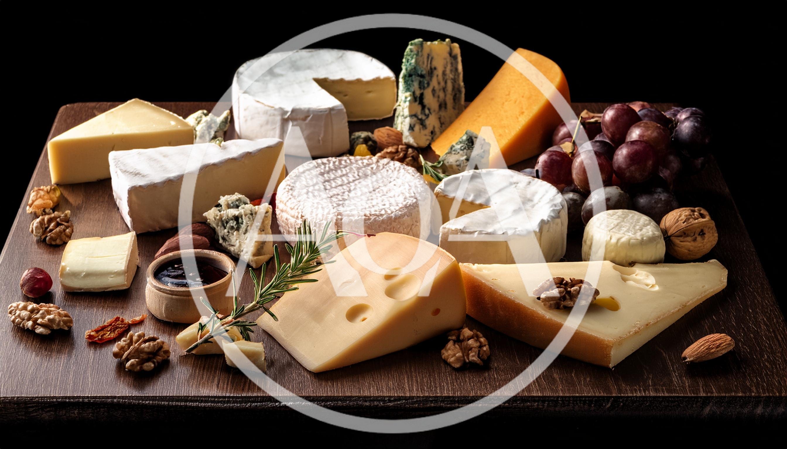 Gourmet Cheese Platter With Grapes And Nuts