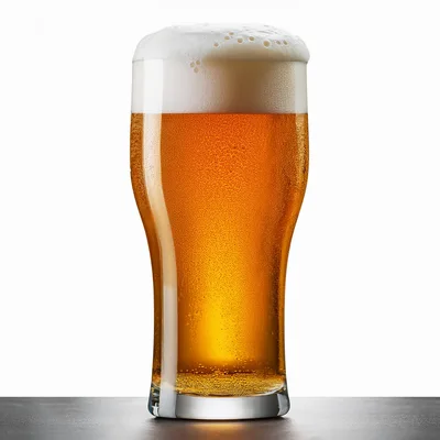 Glass Of Golden Beer With Thick White Foam