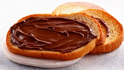Chocolate Spread on Toasted Bread Slices