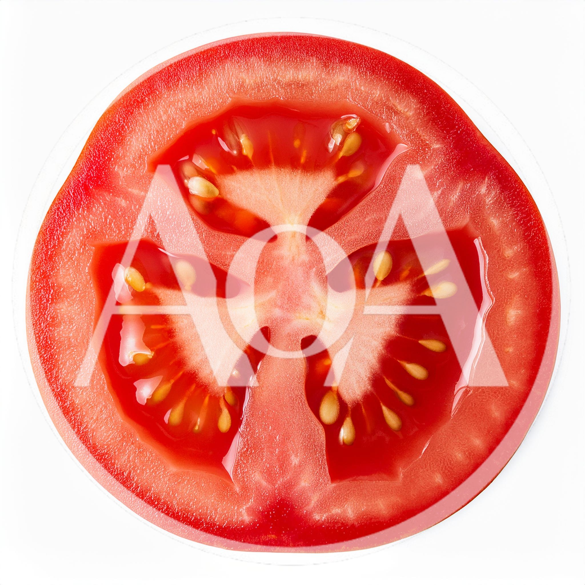 Fresh Red Tomato Slice Isolated On White Background