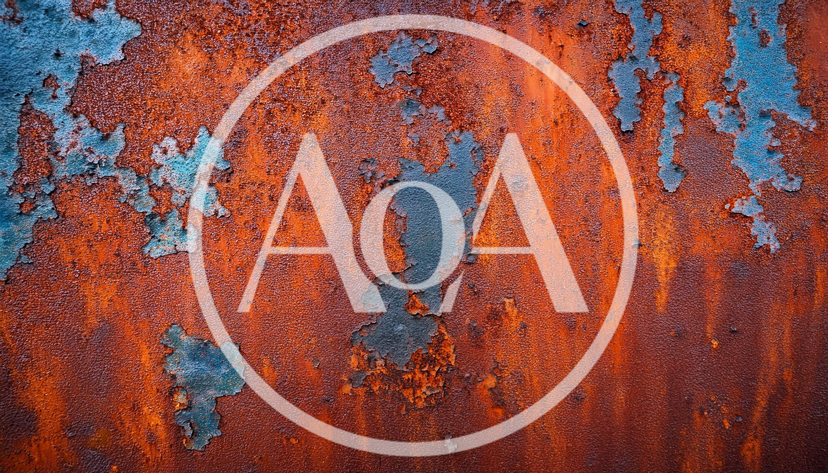Weathered Metal Surface With Peeling Blue Paint And Rust
