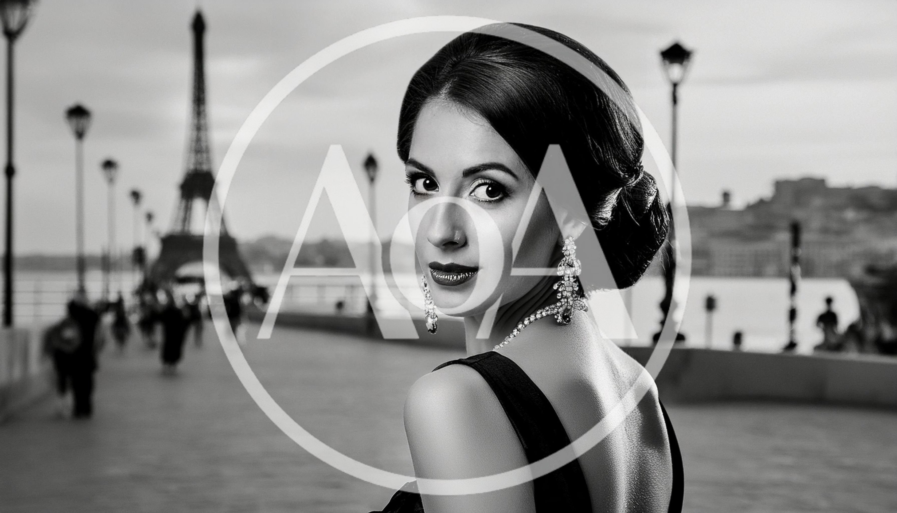 Elegant Woman Looking Back With Eiffel Tower Background