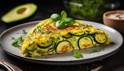 Slice Of Zucchini Frittata On A Plate