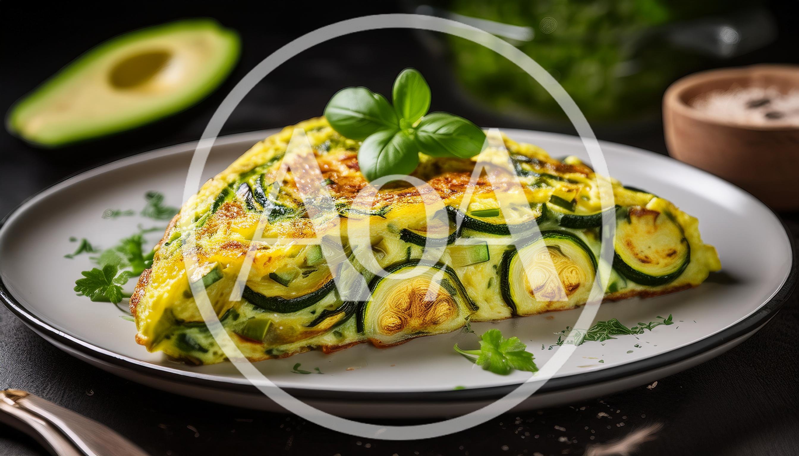 Slice Of Zucchini Frittata On A Plate