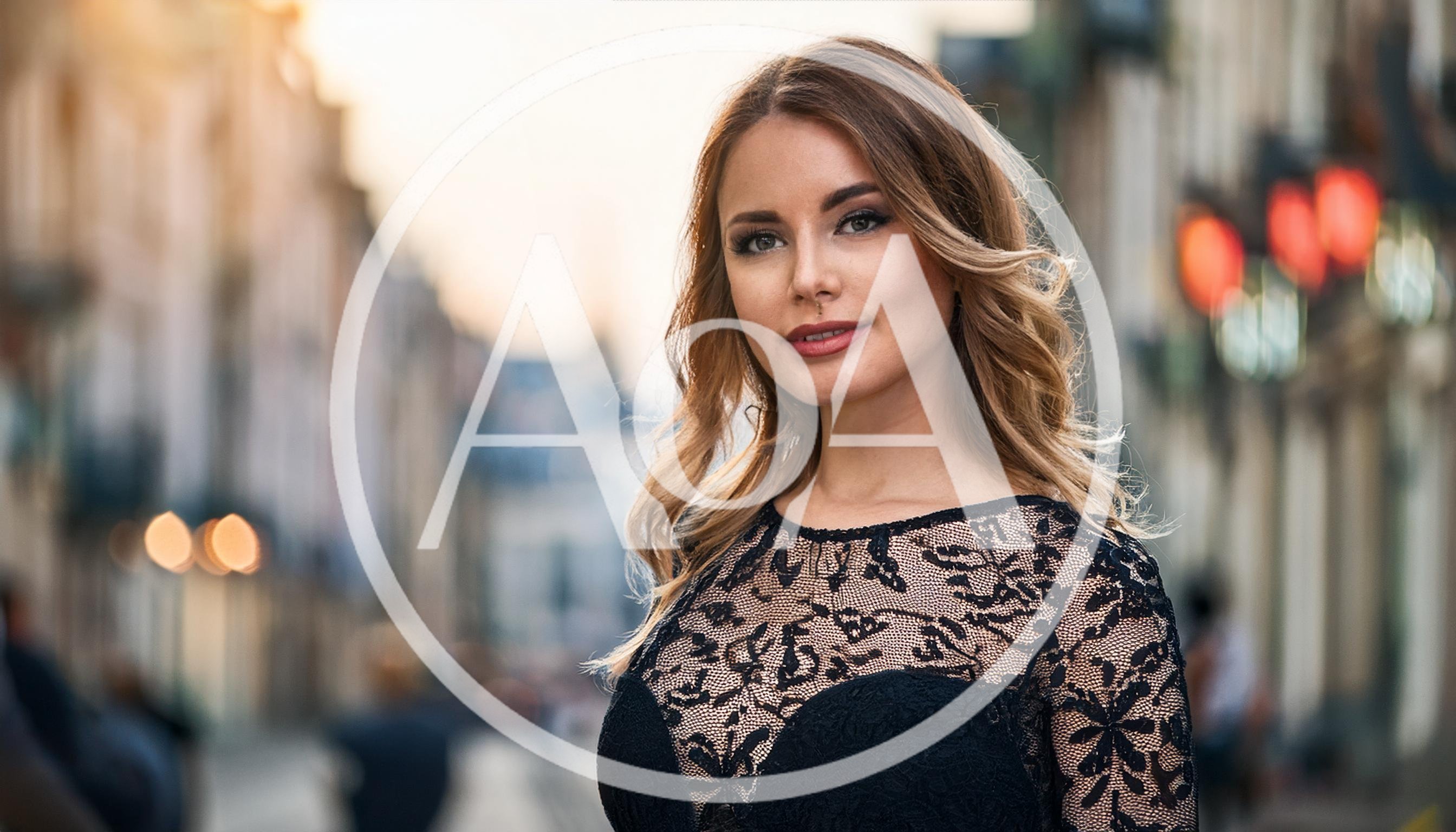 Portrait Of A Beautiful Woman In A Lace Dress