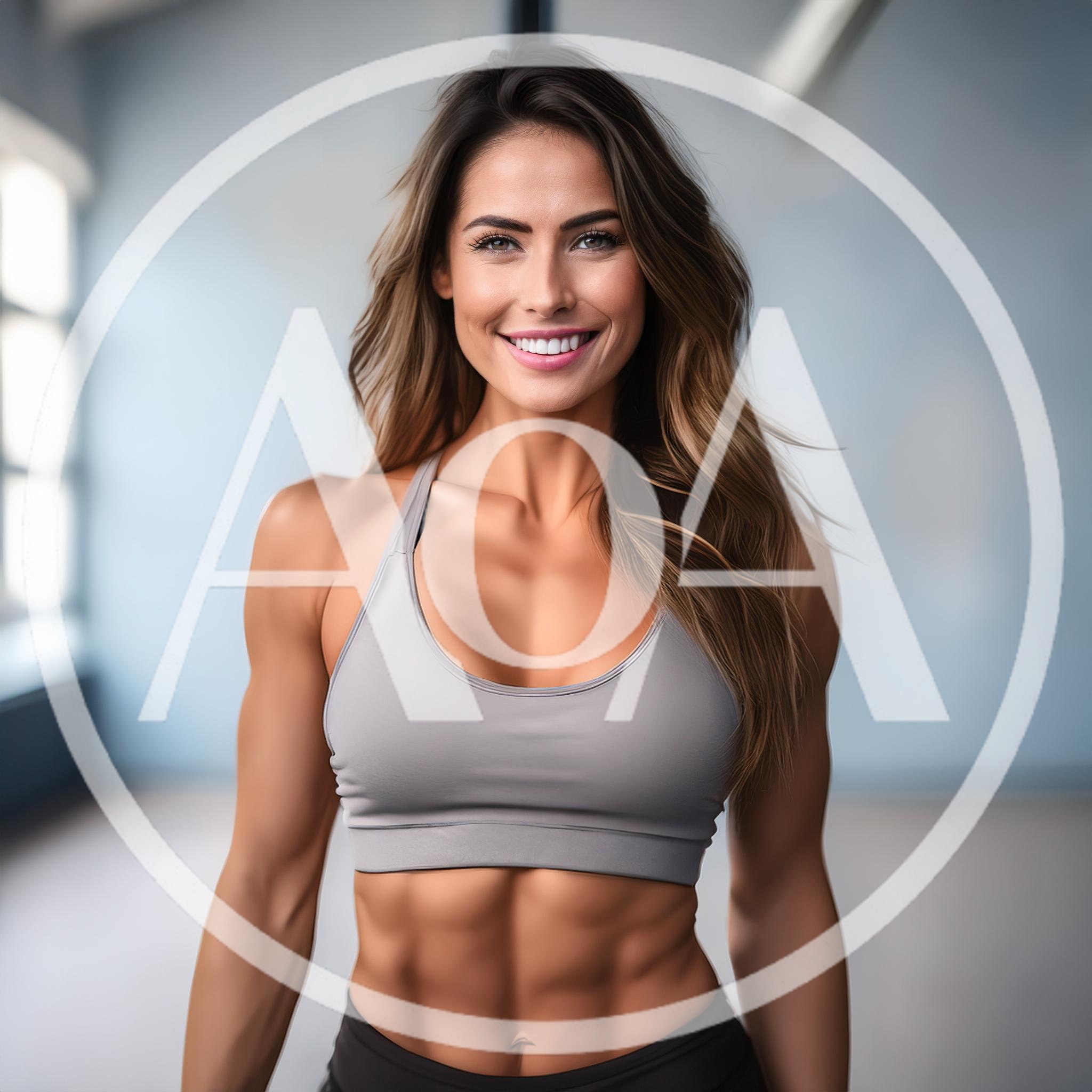 Fit Woman Smiling In A Bright Gym Studio