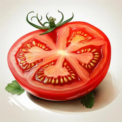 Cross Section Of A Fresh Red Tomato